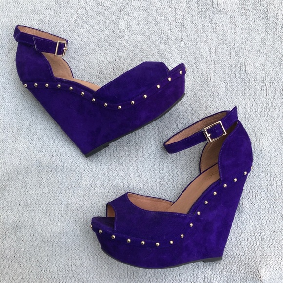 Purple and Gold Aldo wedges - Picture 4 of 7